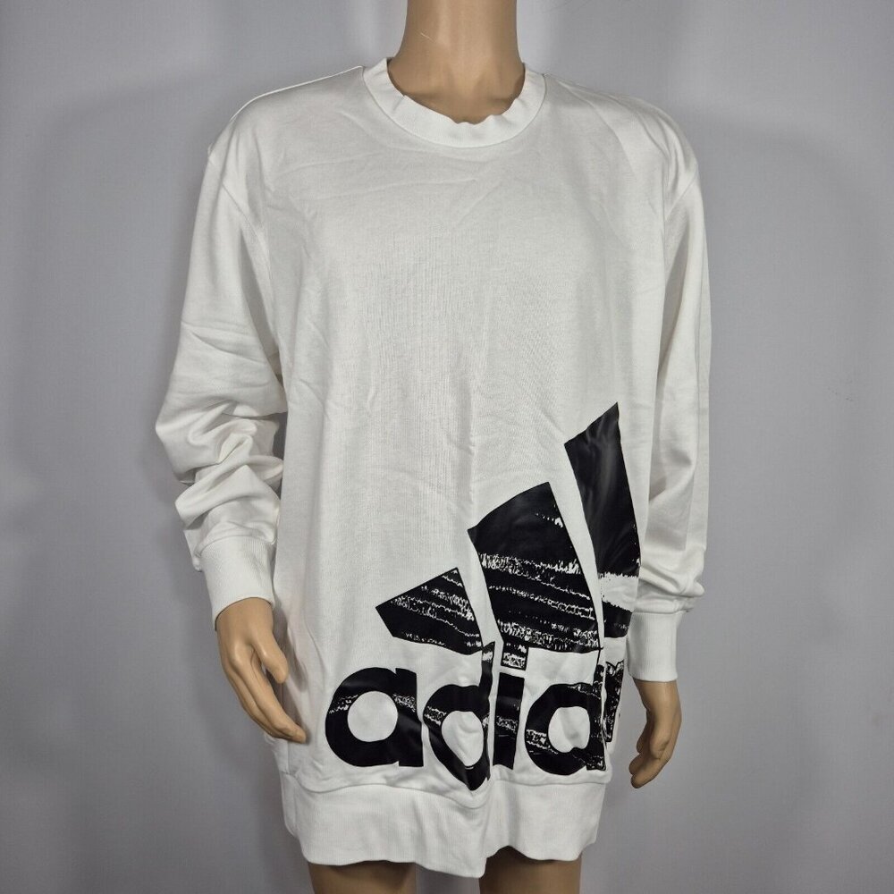 Adidas Men's Multi Sport Sweat Shirts Size XLT Tall White Crew Neck Pullover 33